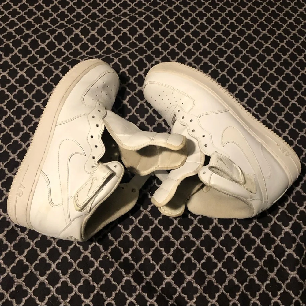 Nike Air Force 1 One Mid Triple White Leather Original CW2289-111 Size 13 Men's